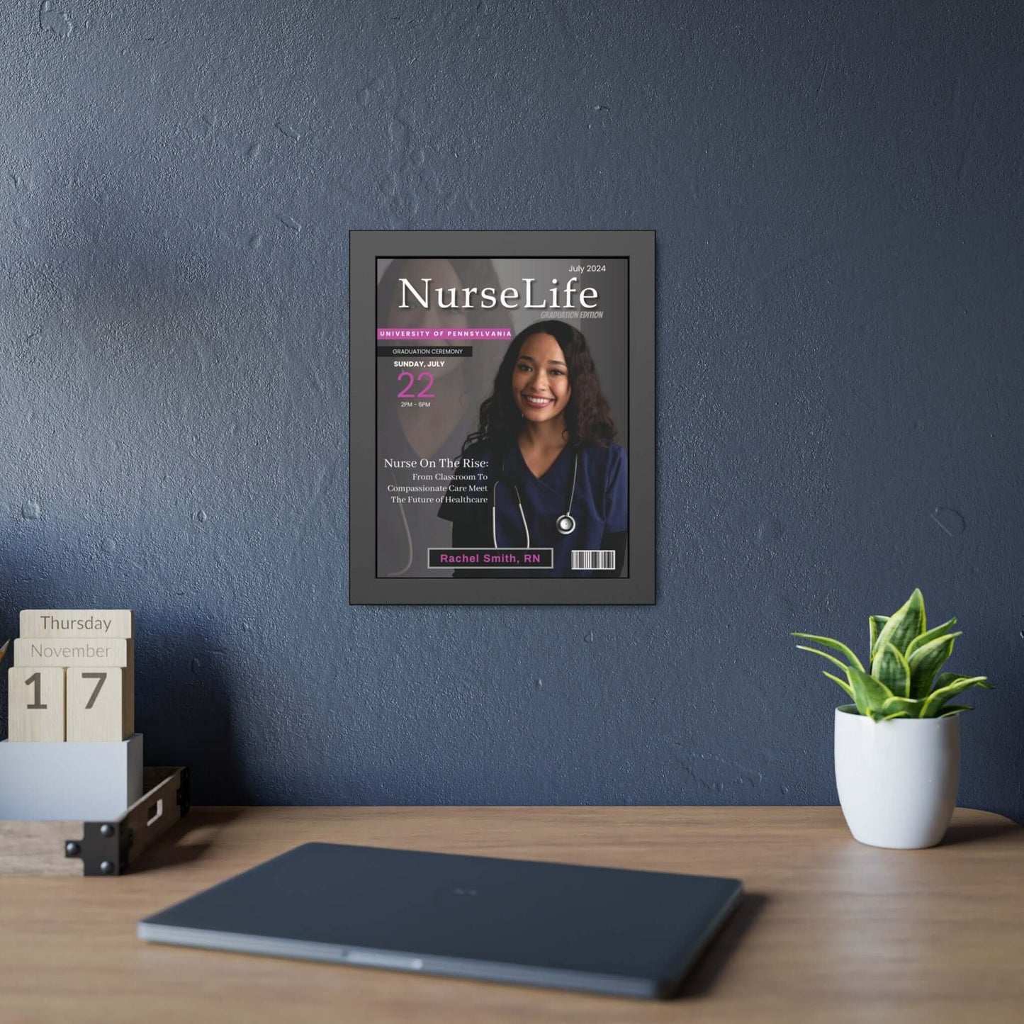Custom nurse life magazine cover, an ideal gift to honor new nurses everywhere.