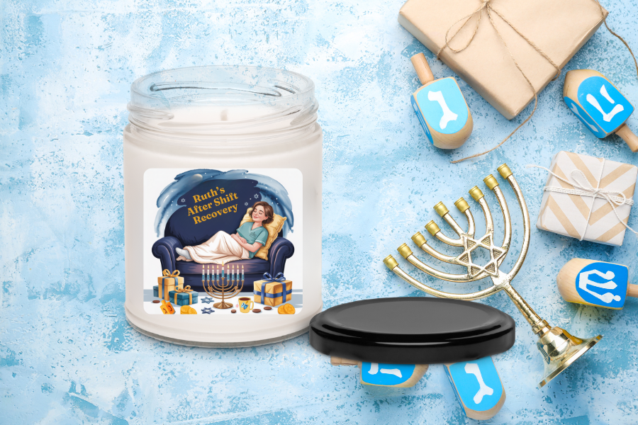 Personalized Soy Wax Candle for Nurses | After-Shift Recovery & Hanukkah Gift (Cinnamon Vanilla or White Sage Lavender)
