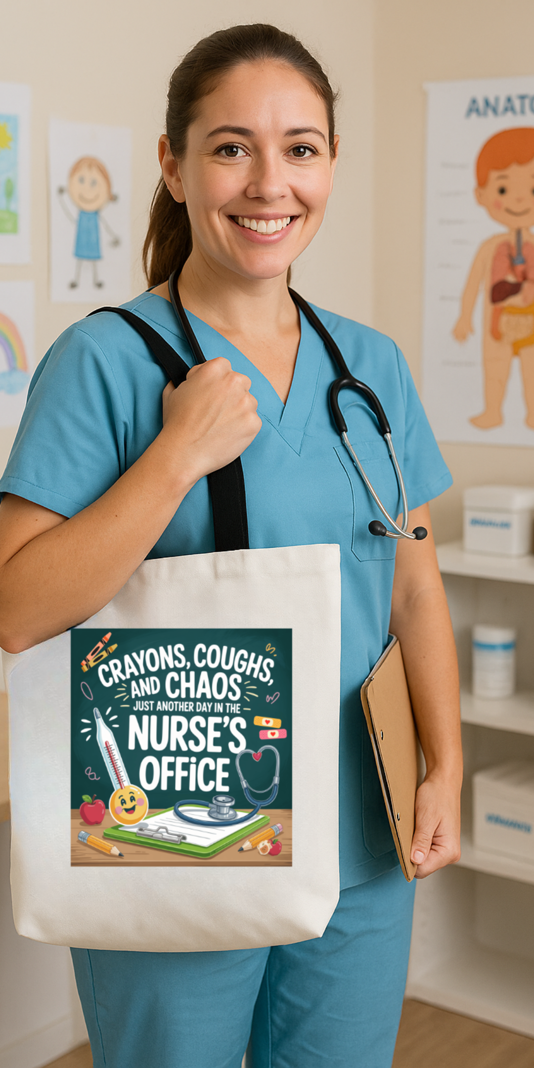 Funny School Nurse Tote Bag – Nurse's Office Gift