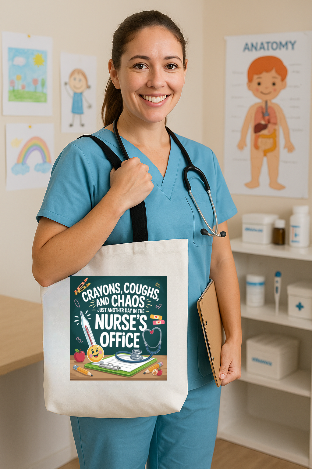 Funny School Nurse Tote Bag – Nurse's Office Gift