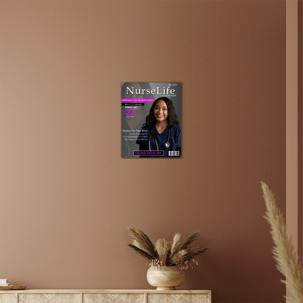 Nurse Graduation Gift Personalized Magazine Cover Metal Photo Art Print