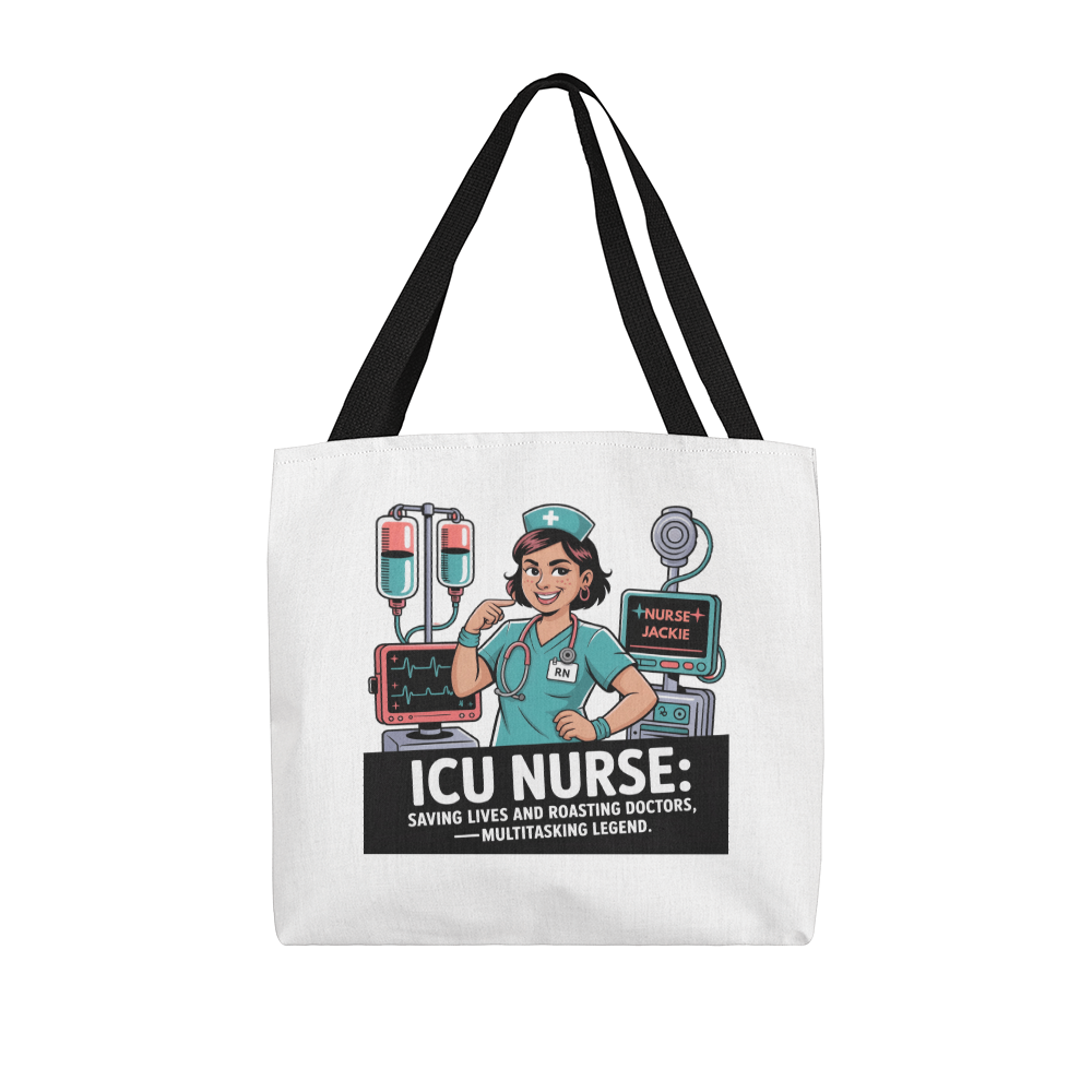 Personalized Funny ICU Nurse Tote Bag – ICU RN Gift