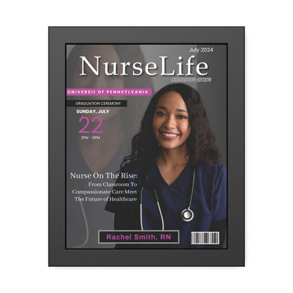 Personalized Nurse Magazine Cover – Custom Framed Photo Gift for New Nurses Grad Edition