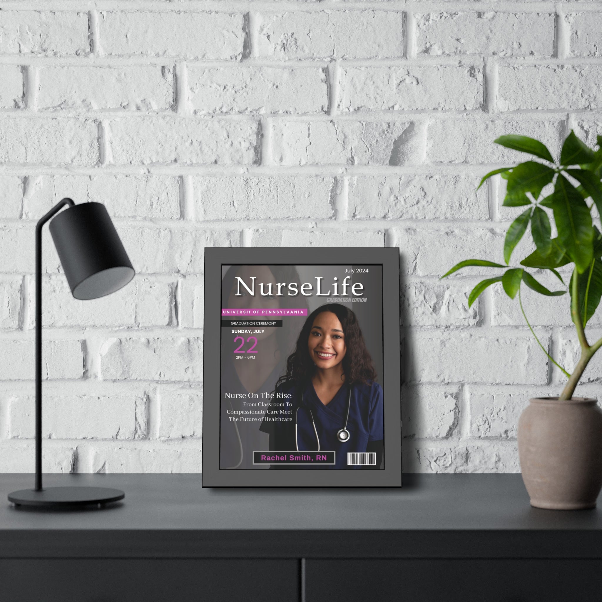 Personalized Nurse Magazine Cover – Custom Framed Photo Gift for New Nurses Grad Edition - Secondary Image