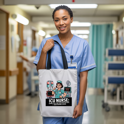 Personalized Funny ICU Nurse Tote Bag – ICU RN Gift