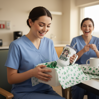 🍀St. Patrick's Day-Personalized Tumbler For Nurses