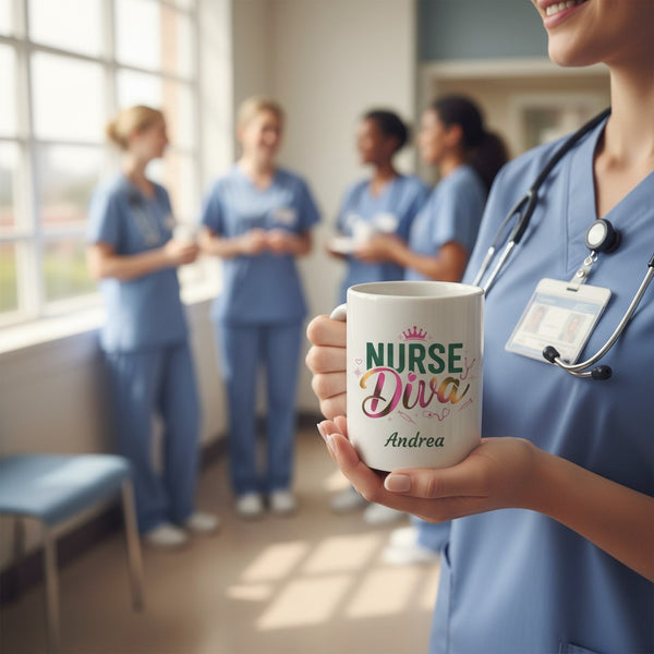 Personalized Nurse Diva Mug - 20oz