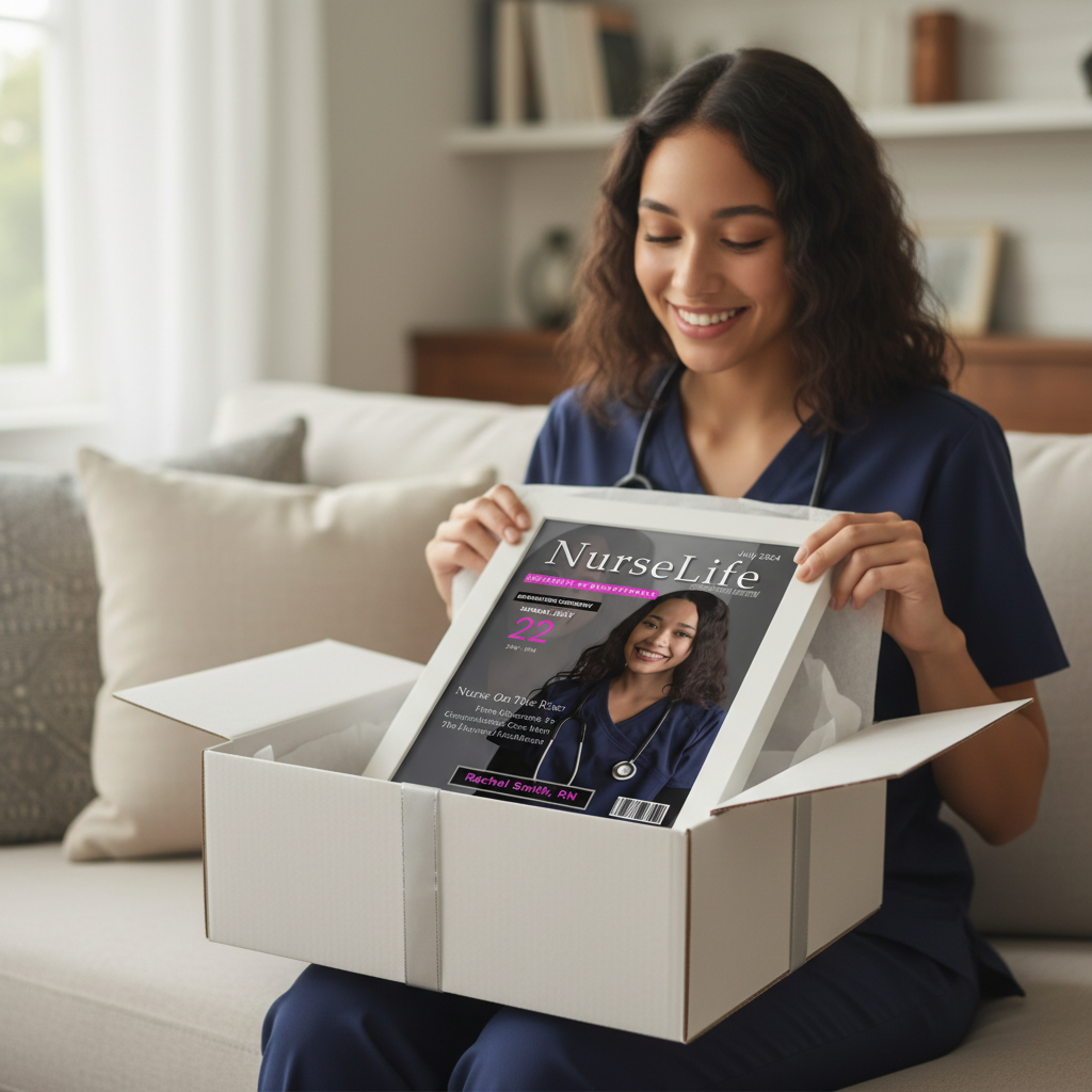 🎓Custom Nurse Magazine Cover Wall Art – Personalized RN Graduation Gift