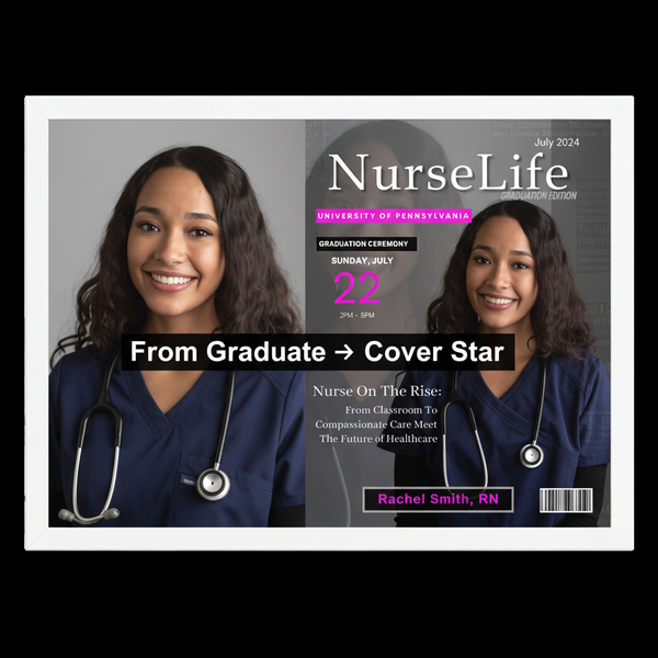 Personalized Nurse Graduation Magazine Cover Print