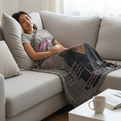 🎓Nursing School Graduation Blanket – Custom Nurse Magazine Cover Keepsake