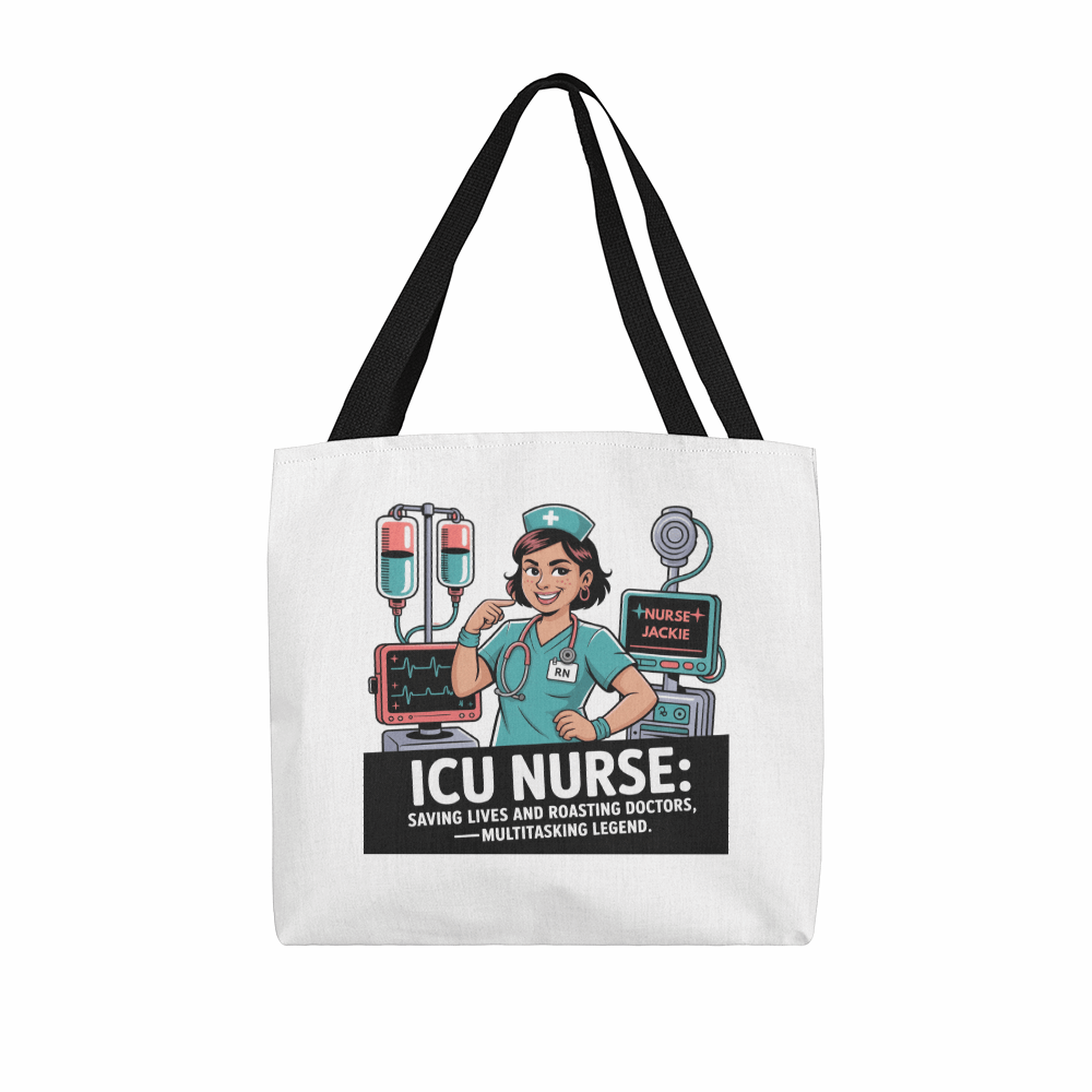 Personalized Funny ICU Nurse Tote Bag – ICU RN Gift