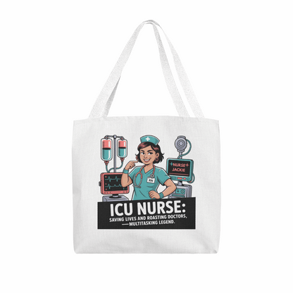 Personalized Funny ICU Nurse Tote Bag – ICU RN Gift