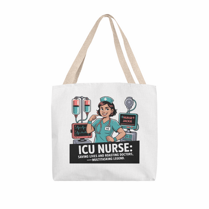 Personalized Funny ICU Nurse Tote Bag – ICU RN Gift