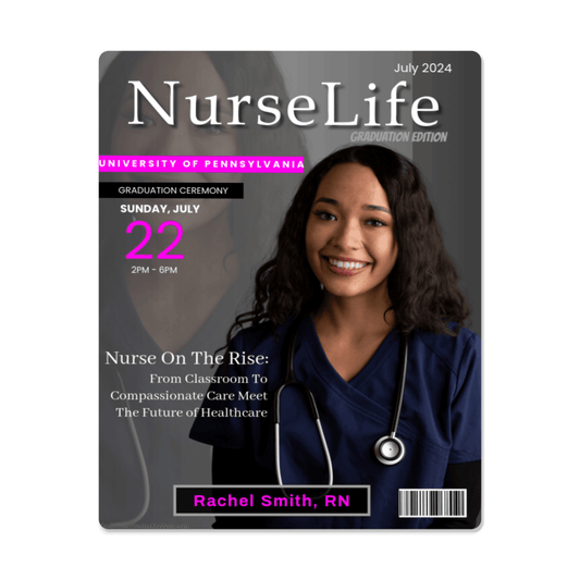 Nurse Graduation Gift Personalized Magazine Cover Metal Photo Art Print