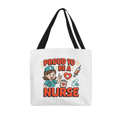 Proud to Be a Nurse tote bag for nurses – beige canvas gift bag for medical professionals, nursing students, and healthcare workers