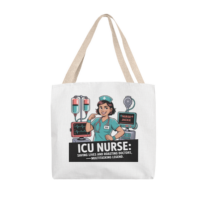 Personalized Funny ICU Nurse Tote Bag – ICU RN Gift