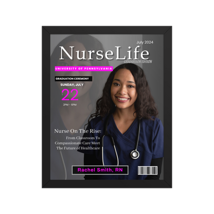 🎓Custom Nurse Magazine Cover Wall Art – Personalized RN Graduation Gift
