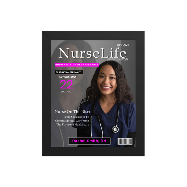 Personalized Nurse Graduation Magazine Cover Print
