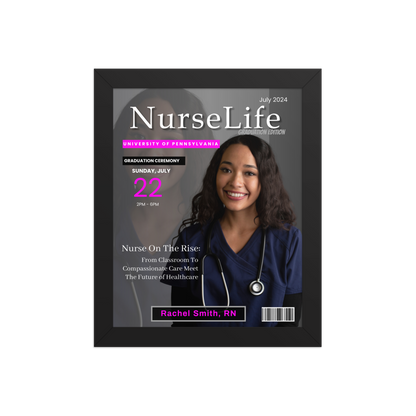 🎓Custom Nurse Magazine Cover Wall Art – Personalized RN Graduation Gift
