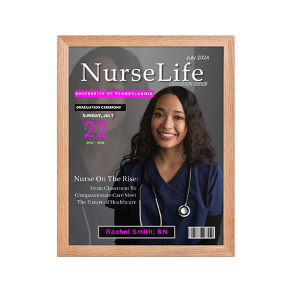 🎓Custom Nurse Magazine Cover Wall Art – Personalized RN Graduation Gift