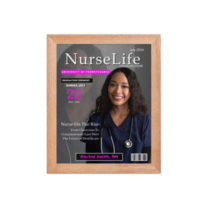 🎓Custom Nurse Magazine Cover Wall Art – Personalized RN Graduation Gift
