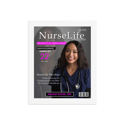 🎓Custom Nurse Magazine Cover Wall Art – Personalized RN Graduation Gift