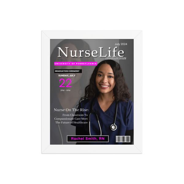 🎓Custom Nurse Magazine Cover Wall Art – Personalized RN Graduation Gift
