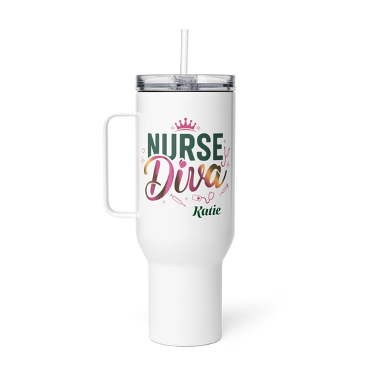 Personalized Stainless Steel "Nurse Diva" Tumbler